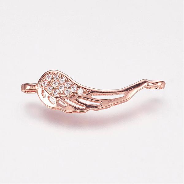 PandaHall Brass Micro Pave Cubic Zirconia Links, Wing, Rose Gold, 8.5x26.5x2mm, Hole: 2mm Brass+Cubic Zirconia Wing
PandaHall Brass Micro Pave Cubic Zirconia Links, Wing, Rose Gold, 8.5x26.5x2mm, Hole: 2mm Brass+Cubic Zirconia Wing