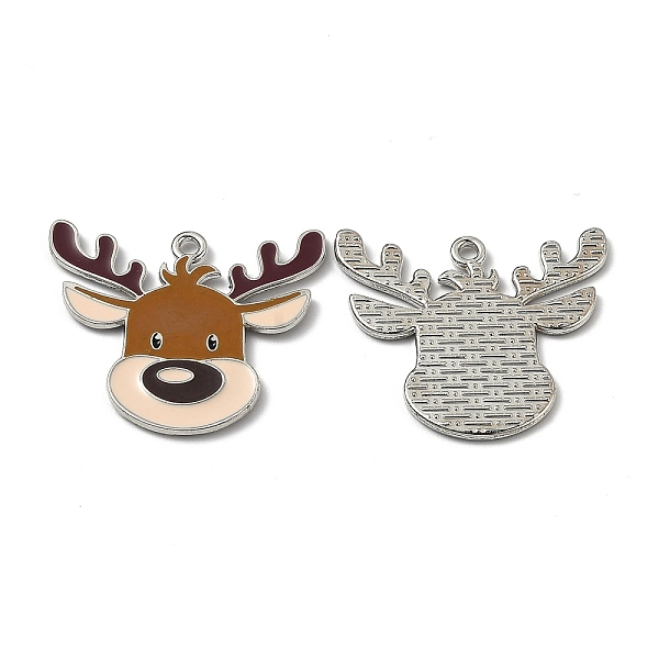 PandaHall Alloy Enamel Pendants, for Christmas, Elk Christmas Reindeer/Stag, Platinum, 24.5x29x1.3mm, Hole: 1.6mm Alloy+Enamel Deer Brown
PandaHall Alloy Enamel Pendants, for Christmas, Elk Christmas Reindeer/Stag, Platinum, 24.5x29x1.3mm, Hole: 1.6mm Alloy+Enamel Deer Brown