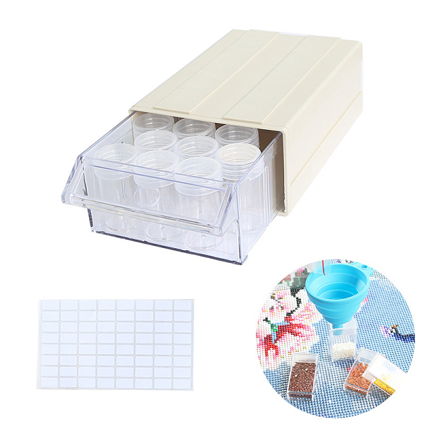 PandaHall Diamond Painting Storage Stackable Bead Organizer Drawers, with 22 Slots Round Individual Containers, Silicone Funnel and Writable...
PandaHall Diamond Painting Storage Stackable Bead Organizer Drawers, with 22 Slots Round Individual Containers, Silicone Funnel and Writable...