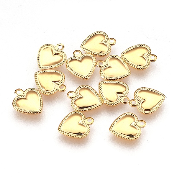 PandaHall Ion Plating(IP) 304 Stainless Steel Charms, Heart Charm, Golden, 10x8x0.5mm, Hole: 1mm 304 Stainless Steel Heart
PandaHall Ion Plating(IP) 304 Stainless Steel Charms, Heart Charm, Golden, 10x8x0.5mm, Hole: 1mm 304 Stainless Steel Heart