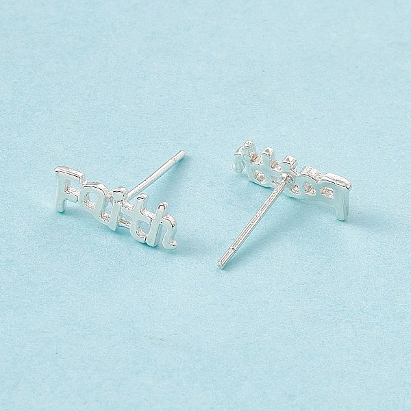 PandaHall Brass Word Faith Stud Earrings for Women, Cadmium Free & Lead Free, 925 Sterling Silver Plated, 4.5x12mm, Pin: 0.7mm Brass Word
PandaHall Brass Word Faith Stud Earrings for Women, Cadmium Free & Lead Free, 925 Sterling Silver Plated, 4.5x12mm, Pin: 0.7mm Brass Word