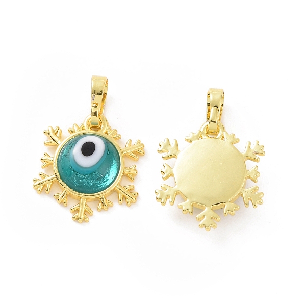 PandaHall Handmade Evil Eye Lampwork Pendants, with Real 18K Gold Plated Tone Brass Findings, Snowflake Charm, Medium Turquoise, 15x16x4mm...
PandaHall Handmade Evil Eye Lampwork Pendants, with Real 18K Gold Plated Tone Brass Findings, Snowflake Charm, Medium Turquoise, 15x16x4mm...