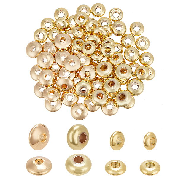 PandaHall PH 100pcs 18K Gold Spacer Beads 4 Styles Rondelle Beads Long-Lasting Loose Beads Metal Brass Beads Flat Heishi Beads for Bikini...
PandaHall PH 100pcs 18K Gold Spacer Beads 4 Styles Rondelle Beads Long-Lasting Loose Beads Metal Brass Beads Flat Heishi Beads for Bikini...