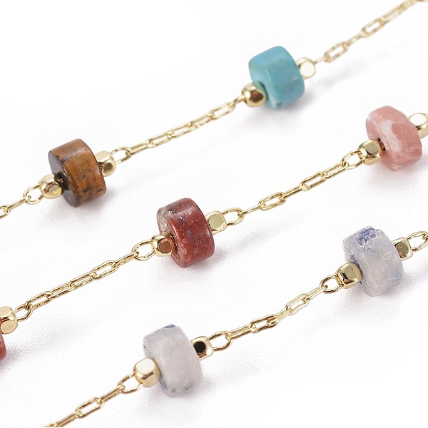 PandaHall Handmade Natural & Synthetic Mixed Stone Beaded Chains, with Brass Chains, with Spool, Long-Lasting Plated, Soldered, Golden...
PandaHall Handmade Natural & Synthetic Mixed Stone Beaded Chains, with Brass Chains, with Spool, Long-Lasting Plated, Soldered, Golden...