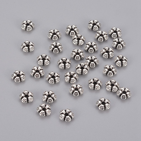 PandaHall Tibetan Silver Spacer Beads, Lead Free & Cadmium Free, Flower, Antique Silver, about 7.5mm long, Hole: 1mm Alloy Flower
PandaHall Tibetan Silver Spacer Beads, Lead Free & Cadmium Free, Flower, Antique Silver, about 7.5mm long, Hole: 1mm Alloy Flower