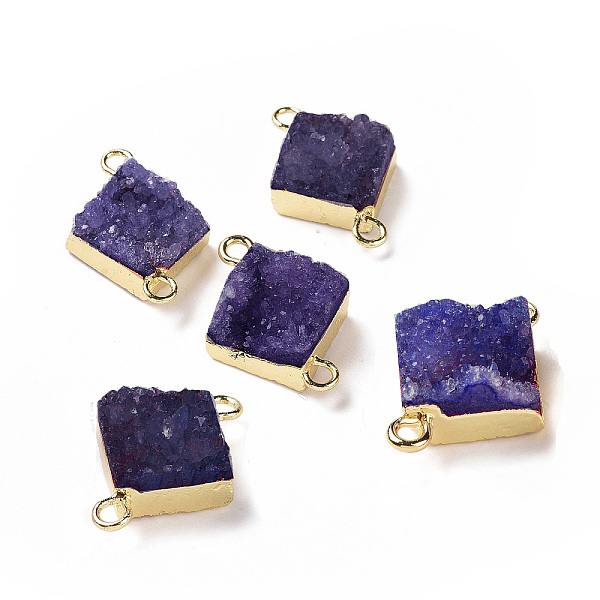 PandaHall Natural Druzy Quartz Links connectors, with Brass Findings, Square, Silver, Dark Blue, 16~18x13~14x6~8mm, Hole: 2mm Quartz Square..., Purple
PandaHall Natural Druzy Quartz Links connectors, with Brass Findings, Square, Silver, Dark Blue, 16~18x13~14x6~8mm, Hole: 2mm Quartz Square..., Purple