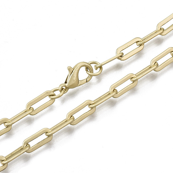 PandaHall Brass Paperclip Chains, Drawn Elongated Cable Chains Necklace Making, with Lobster Claw Clasps, Matte Gold Color, 23.62 inch(60cm)...
PandaHall Brass Paperclip Chains, Drawn Elongated Cable Chains Necklace Making, with Lobster Claw Clasps, Matte Gold Color, 23.62 inch(60cm)...