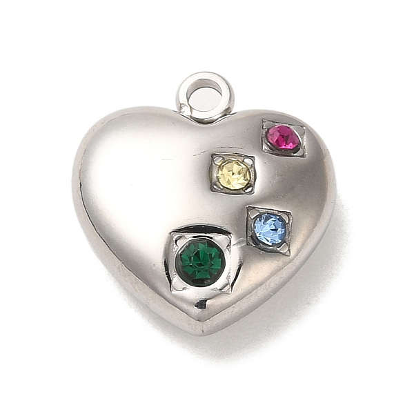 PandaHall 304 Stainless Steel Charms, with Colorful Rhinestone, Heart Charm, Stainless Steel Color, 14x13x5mm, Hole: 1.5mm Stainless..., Multicolor
PandaHall 304 Stainless Steel Charms, with Colorful Rhinestone, Heart Charm, Stainless Steel Color, 14x13x5mm, Hole: 1.5mm Stainless..., Multicolor