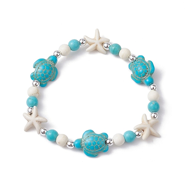 PandaHall Turtle & Starfish Synthetic Turquoise Beaded Stretch Bracelet, Turquoise, Inner Diameter: 2-1/4 inch(5.6cm) Synthetic Turquoise..., Green
PandaHall Turtle & Starfish Synthetic Turquoise Beaded Stretch Bracelet, Turquoise, Inner Diameter: 2-1/4 inch(5.6cm) Synthetic Turquoise..., Green