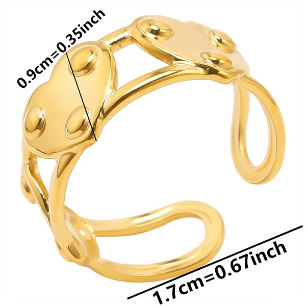 PandaHall Minimalist Heart 304 Stainless Steel Cuff Rings, Wide Band Open Rings Stainless Steel Heart
PandaHall Minimalist Heart 304 Stainless Steel Cuff Rings, Wide Band Open Rings Stainless Steel Heart