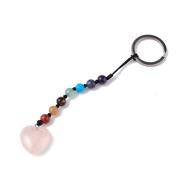 PandaHall 7 Chakra Gemstone Beads Keychain, Natural Rose Quartz Heart Charm Keychain for Women Men Hanging Car Bag Charms, 13cm Rose Quartz...
PandaHall 7 Chakra Gemstone Beads Keychain, Natural Rose Quartz Heart Charm Keychain for Women Men Hanging Car Bag Charms, 13cm Rose Quartz...