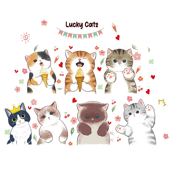PandaHall PVC Wall Stickers, Rectangle, for Home Living Room Bedroom Decoration, Cat Pattern, 290x900mm Plastic Cat Shape Multicolor
PandaHall PVC Wall Stickers, Rectangle, for Home Living Room Bedroom Decoration, Cat Pattern, 290x900mm Plastic Cat Shape Multicolor