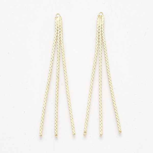 PandaHall Brass Serpentine Chain Tassel Big Pendants, Real 18K Gold Plated, 62x3.5x1mm, Hole: 1mm Brass
PandaHall Brass Serpentine Chain Tassel Big Pendants, Real 18K Gold Plated, 62x3.5x1mm, Hole: 1mm Brass