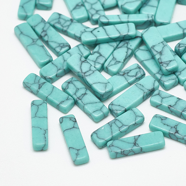PandaHall Synthetic Turquoise Cabochons, Dyed, Rectangle, Medium Turquoise, 10x3x1.5mm Synthetic Turquoise Rectangle Cyan
PandaHall Synthetic Turquoise Cabochons, Dyed, Rectangle, Medium Turquoise, 10x3x1.5mm Synthetic Turquoise Rectangle Cyan