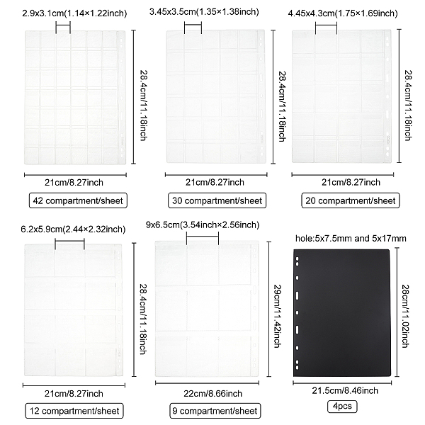 PandaHall Fingerinspire 9 Coins Album Pages Sheets Loose Leaf, PVC Pocket Album Sleeves Pages, Mixed Color, 9pcs/set Plastic Multicolor
PandaHall Fingerinspire 9 Coins Album Pages Sheets Loose Leaf, PVC Pocket Album Sleeves Pages, Mixed Color, 9pcs/set Plastic Multicolor