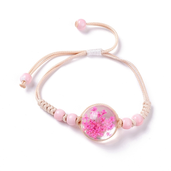 PandaHall Handmade Dry Pressed Flower Link Bracelet for Girl Women, Babysbreath Glass Cover Beads Adjustable Bracelet, Fuchsia, Inner..., Pink
PandaHall Handmade Dry Pressed Flower Link Bracelet for Girl Women, Babysbreath Glass Cover Beads Adjustable Bracelet, Fuchsia, Inner..., Pink