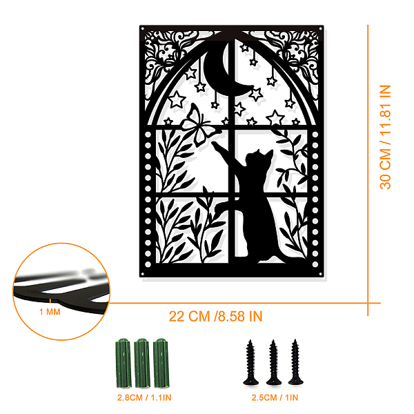 PandaHall Window with Cat and Butterfly Metal Wall Art Decor, Black Wall Hanging Decor Silhouette Wall Art for Home Bedroom Living Room...
PandaHall Window with Cat and Butterfly Metal Wall Art Decor, Black Wall Hanging Decor Silhouette Wall Art for Home Bedroom Living Room...