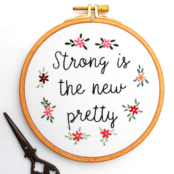 PandaHall DIY Word Strong Is The New Pretty Embroidery Painting Kits, Including Printed Cotton Fabric, Embroidery Thread & Needles, Round..., White
PandaHall DIY Word Strong Is The New Pretty Embroidery Painting Kits, Including Printed Cotton Fabric, Embroidery Thread & Needles, Round..., White