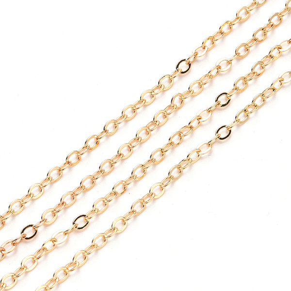 PandaHall 3.28 Feet Brass Cable Chains, Soldered, Flat Oval, Light Gold, 2.6x2x0.3mm, Fit for 0.7x4mm Jump Rings Brass
PandaHall 3.28 Feet Brass Cable Chains, Soldered, Flat Oval, Light Gold, 2.6x2x0.3mm, Fit for 0.7x4mm Jump Rings Brass