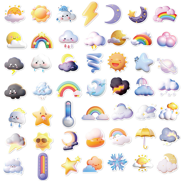 PandaHall 55Pcs Weather Theme PVC Self-Adhesive Cartoon Stickers, Waterproof Decals for Party Decorative Presents, Kid's Art Craft, Colorful...
PandaHall 55Pcs Weather Theme PVC Self-Adhesive Cartoon Stickers, Waterproof Decals for Party Decorative Presents, Kid's Art Craft, Colorful...
