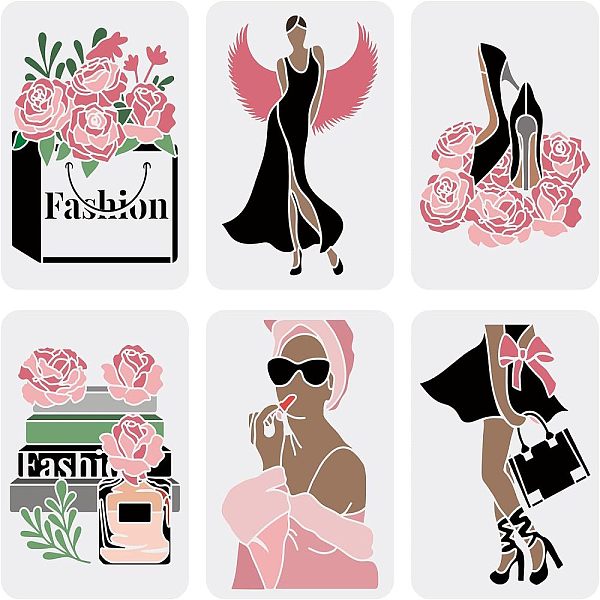 PandaHall FINGERINSPIRE 6PCS Women Theme Stencils Floral Female Face Stencil 29.7x21cm Plastic High Heel Stencil Reusable Angel Wings Paint...
PandaHall FINGERINSPIRE 6PCS Women Theme Stencils Floral Female Face Stencil 29.7x21cm Plastic High Heel Stencil Reusable Angel Wings Paint...