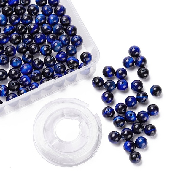 PandaHall 100Pcs 8mm Natural Tiger Eye Round Beads, with 10m Elastic Crystal Thread, for DIY Stretch Bracelets Making Kits, Dyed, Blue, 8mm...
PandaHall 100Pcs 8mm Natural Tiger Eye Round Beads, with 10m Elastic Crystal Thread, for DIY Stretch Bracelets Making Kits, Dyed, Blue, 8mm...