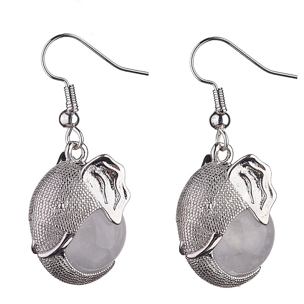 PandaHall Natural Quartz Crystal Elephant Head Dangle Earrings, Platinum Brass Jewelry for Women, 38mm, Pin: 0.7mm Quartz Crystal
PandaHall Natural Quartz Crystal Elephant Head Dangle Earrings, Platinum Brass Jewelry for Women, 38mm, Pin: 0.7mm Quartz Crystal