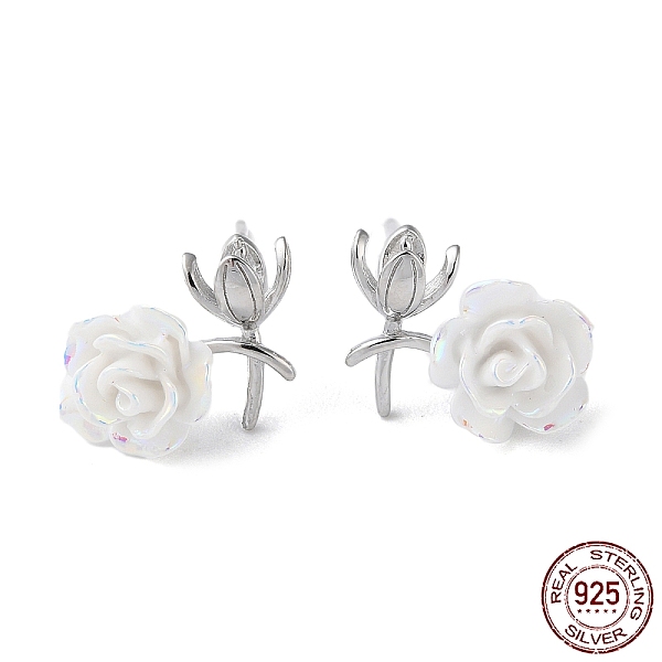 PandaHall Rhodium Plated 925 Sterling Silver Stud Earring Findings, with Resin, Flower, for Half Drilled Beads, with S925 Stamp, Real..., White
PandaHall Rhodium Plated 925 Sterling Silver Stud Earring Findings, with Resin, Flower, for Half Drilled Beads, with S925 Stamp, Real..., White
