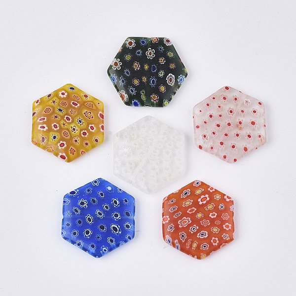 PandaHall Handmade Millefiori Glass Beads, Hexagon, Mixed Color, 28.5x31~32x5.5mm, Hole: 1mm Millefiori Lampwork Hexagon Multicolor
PandaHall Handmade Millefiori Glass Beads, Hexagon, Mixed Color, 28.5x31~32x5.5mm, Hole: 1mm Millefiori Lampwork Hexagon Multicolor