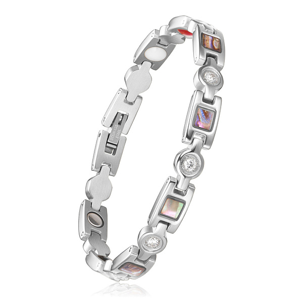 PandaHall SHEGRACE Stainless Steel Panther Chain Watch Band Bracelets, with Rhinestone and Shell, Stainless Steel Color, 7-5/8 inch(19.5cm)...
PandaHall SHEGRACE Stainless Steel Panther Chain Watch Band Bracelets, with Rhinestone and Shell, Stainless Steel Color, 7-5/8 inch(19.5cm)...