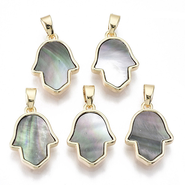 PandaHall Natural Black Lip Shell Pendants, with Brass Findings, Nickel Free, Hamsa Hand/Hand of Fatima/Hand of Miriam, Real 18K Gold Plated...
PandaHall Natural Black Lip Shell Pendants, with Brass Findings, Nickel Free, Hamsa Hand/Hand of Fatima/Hand of Miriam, Real 18K Gold Plated...