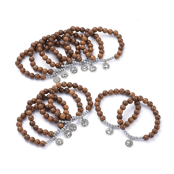 PandaHall 12 Constellation/Zodiac Sign Flat Round Tibetan Style Alloy Charm Bracelets Sets, with Round Wood Beads and Non-magnetic..., Orange
PandaHall 12 Constellation/Zodiac Sign Flat Round Tibetan Style Alloy Charm Bracelets Sets, with Round Wood Beads and Non-magnetic..., Orange