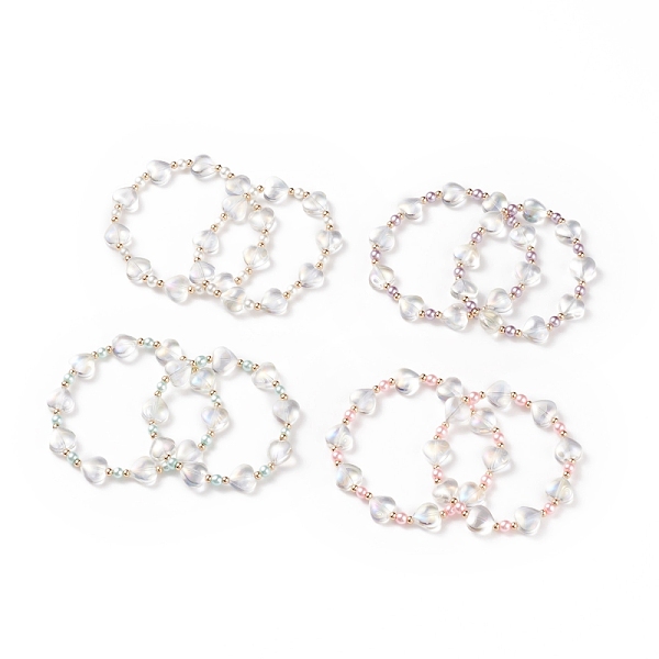 PandaHall 2Pcs 2 Size Glass Hearted Beaded Stretch Bracelets Set for Mother Children, Mixed Color, Inner Diameter: 1-3/4~1-7/8 inch..., Multicolor
PandaHall 2Pcs 2 Size Glass Hearted Beaded Stretch Bracelets Set for Mother Children, Mixed Color, Inner Diameter: 1-3/4~1-7/8 inch..., Multicolor