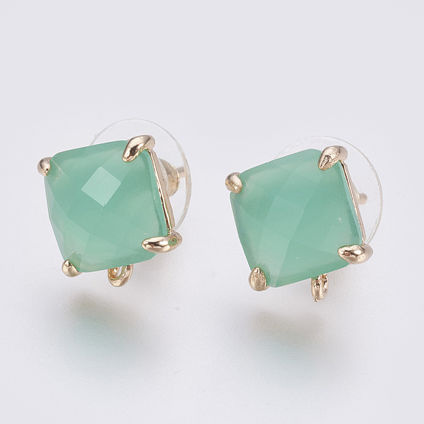 PandaHall Faceted Glass Stud Earring Findings, with Loop, Light Gold Plated Brass Findings, Square, Medium Aquamarine, 11x10x5mm, Hole: 1mm...
PandaHall Faceted Glass Stud Earring Findings, with Loop, Light Gold Plated Brass Findings, Square, Medium Aquamarine, 11x10x5mm, Hole: 1mm...