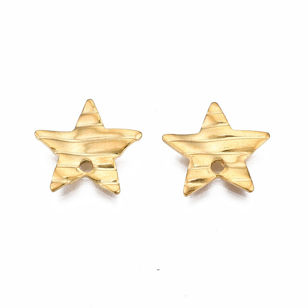 PandaHall 304 Stainless Steel Charms, Twist Star, Golden, 12x12x1mm, Hole: 1.4mm 304 Stainless Steel Star
PandaHall 304 Stainless Steel Charms, Twist Star, Golden, 12x12x1mm, Hole: 1.4mm 304 Stainless Steel Star