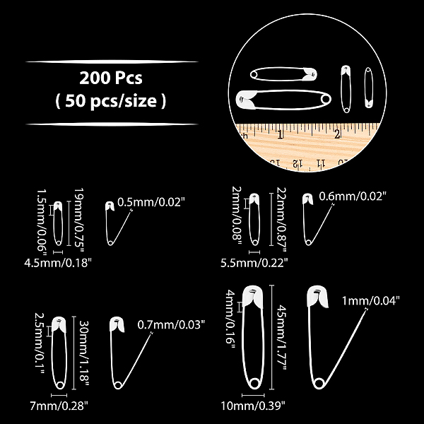 PandaHall ARRICRAFT 200Pcs 4 Styles Spray Painted Iron Safety Pins, White, 50pcs/style Iron White
PandaHall ARRICRAFT 200Pcs 4 Styles Spray Painted Iron Safety Pins, White, 50pcs/style Iron White