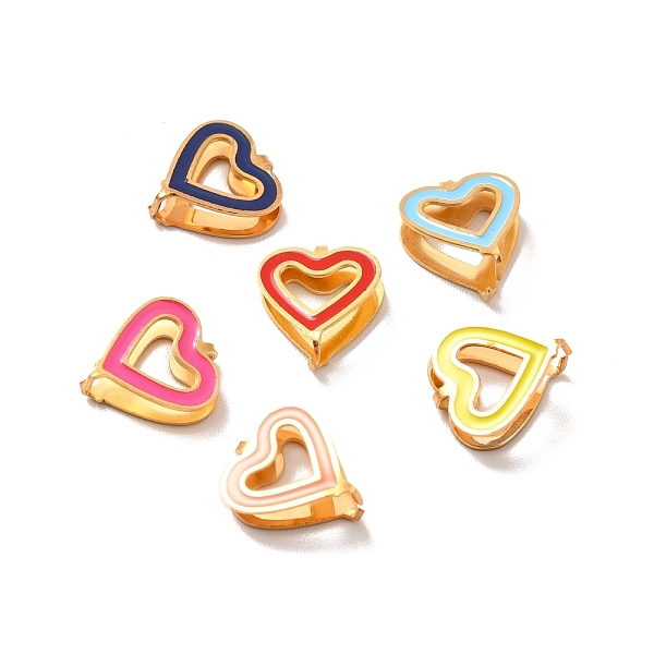 PandaHall 304 Stainless Steel Snap on Bails, with Enamel, Heart, Golden, Mixed Color, 11x9.5x3.5mm, Pin: 0.9mm 304 Stainless Steel..., Multicolor
PandaHall 304 Stainless Steel Snap on Bails, with Enamel, Heart, Golden, Mixed Color, 11x9.5x3.5mm, Pin: 0.9mm 304 Stainless Steel..., Multicolor