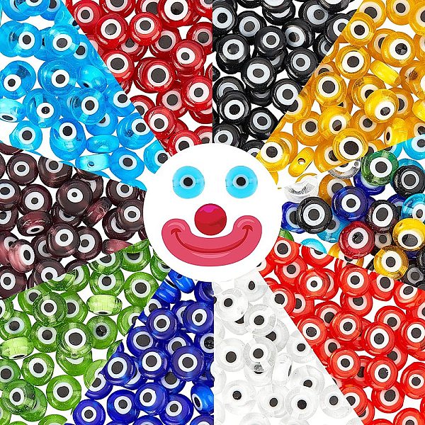 PandaHall Handmade Lampwork Beads, Flat Round with Evil Eye, Mixed Color, 6x3mm, Hole: 1mm, about 1strand/color, about 650pcs/box Lampwork..., Multicolor
PandaHall Handmade Lampwork Beads, Flat Round with Evil Eye, Mixed Color, 6x3mm, Hole: 1mm, about 1strand/color, about 650pcs/box Lampwork..., Multicolor