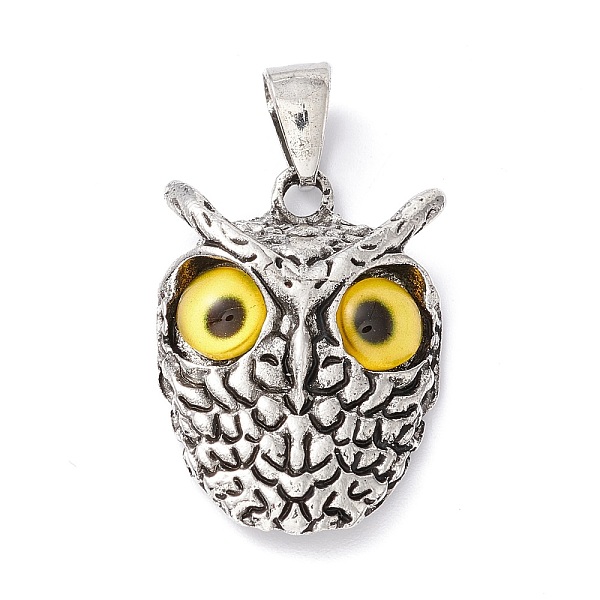 PandaHall Retro Punk Alloy Pendants, with Glass, Owl with Evil Eye, Yellow, 26x18.5x6mm, Hole: 7.5x4mm Alloy+Glass Owl Yellow
PandaHall Retro Punk Alloy Pendants, with Glass, Owl with Evil Eye, Yellow, 26x18.5x6mm, Hole: 7.5x4mm Alloy+Glass Owl Yellow