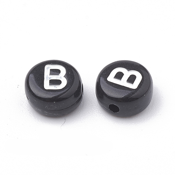 PandaHall Opaque Acrylic Beads, Horizontal Hole, Alphabet Style, Flat Round, Letter.B, 7x4mm, Hole: 1.5mm, about 3700pcs/500g Acrylic Letter..., Black
PandaHall Opaque Acrylic Beads, Horizontal Hole, Alphabet Style, Flat Round, Letter.B, 7x4mm, Hole: 1.5mm, about 3700pcs/500g Acrylic Letter..., Black