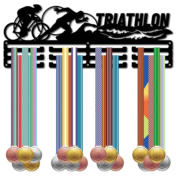 PandaHall Fashion Iron Medal Hanger Holder Display Wall Rack, 3-Line, with Screws, Black, Triathlon, Bicycle, 150x400mm, Hole: 5mm Iron...
PandaHall Fashion Iron Medal Hanger Holder Display Wall Rack, 3-Line, with Screws, Black, Triathlon, Bicycle, 150x400mm, Hole: 5mm Iron...