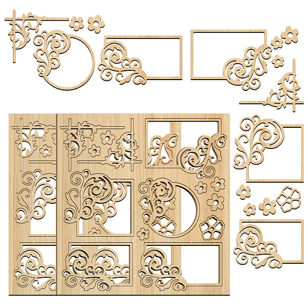 PandaHall BENECREAT 2Pcs 5.7x6inch Wood Floral Chipboard Embellishment, Swirl Frames Laser Cut Embellishments for Card Making and...
PandaHall BENECREAT 2Pcs 5.7x6inch Wood Floral Chipboard Embellishment, Swirl Frames Laser Cut Embellishments for Card Making and...