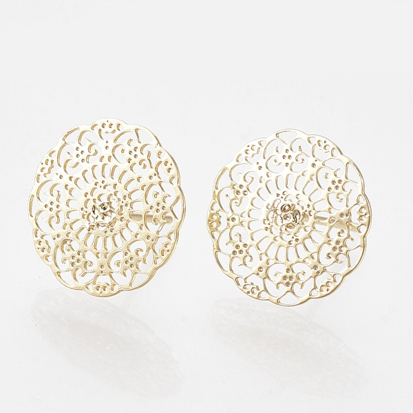 PandaHall Brass Stud Earrings, Flower, Nickel Free, Real 18K Gold Plated, 14x14mm, pin: 0.6mm Brass
PandaHall Brass Stud Earrings, Flower, Nickel Free, Real 18K Gold Plated, 14x14mm, pin: 0.6mm Brass