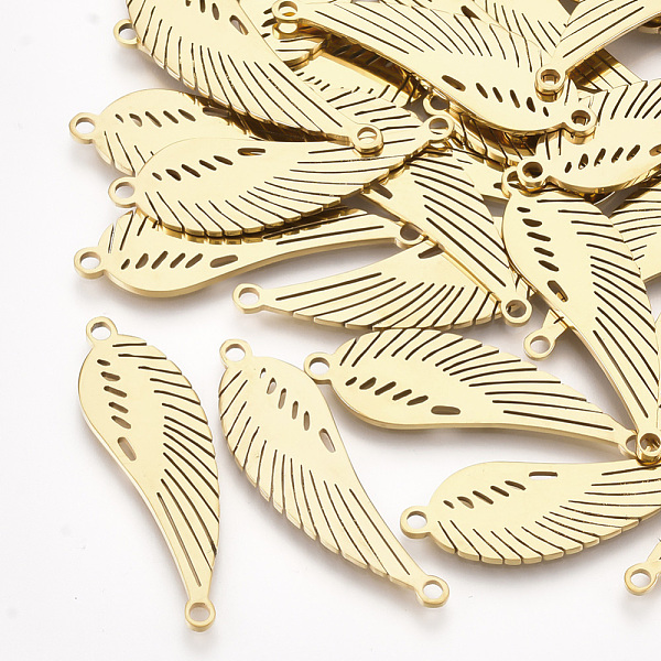 PandaHall 201 Stainless Steel Links connectors, Laser Cut Links, Wing, Golden, 31.5x9.5x1mm, Hole: 1.6mm 201 Stainless Steel Wing
PandaHall 201 Stainless Steel Links connectors, Laser Cut Links, Wing, Golden, 31.5x9.5x1mm, Hole: 1.6mm 201 Stainless Steel Wing