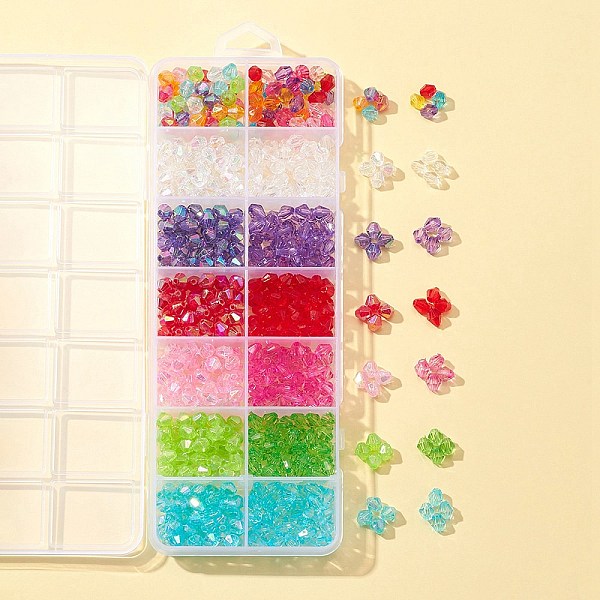 PandaHall 700Pcs 14 Style Bicone AB Color Plated Eco-Friendly Transparent Acrylic Beads, Faceted, Mixed Color, 6x5.5~6mm, Hole: 1mm, about..., Multicolor
PandaHall 700Pcs 14 Style Bicone AB Color Plated Eco-Friendly Transparent Acrylic Beads, Faceted, Mixed Color, 6x5.5~6mm, Hole: 1mm, about..., Multicolor