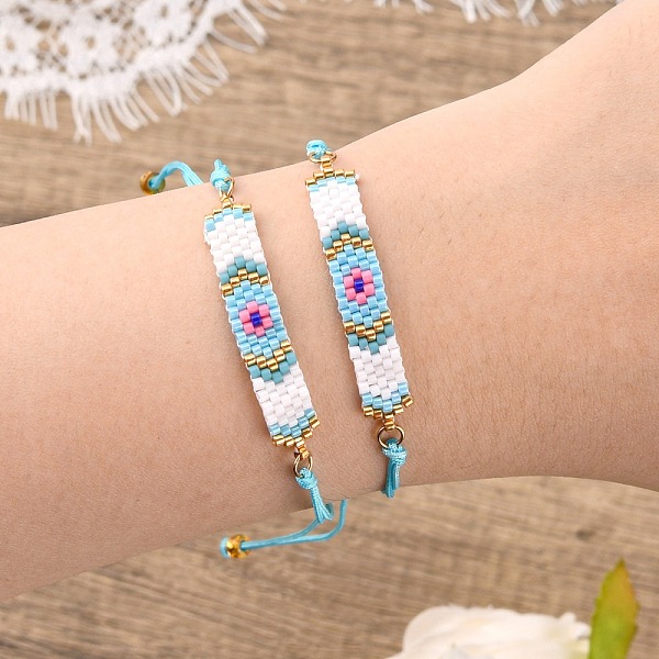 PandaHall Glass Seed Braided Bead Bracelet, Rectangle with Evil Eye Lucky Friendship Bracelet for Women, Sky Blue, 11 inch(28cm) Glass Evil...
PandaHall Glass Seed Braided Bead Bracelet, Rectangle with Evil Eye Lucky Friendship Bracelet for Women, Sky Blue, 11 inch(28cm) Glass Evil...