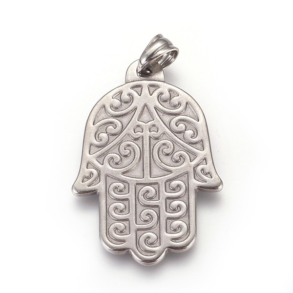 PandaHall 304 Stainless Steel Pendants, Hamsa Hand/Hand of Fatima/Hand of Miriam, Stainless Steel Color, 42x28.5x2mm, Hole: 5x7mm 304...
PandaHall 304 Stainless Steel Pendants, Hamsa Hand/Hand of Fatima/Hand of Miriam, Stainless Steel Color, 42x28.5x2mm, Hole: 5x7mm 304...