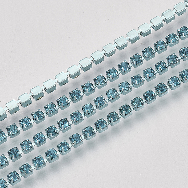 PandaHall Electrophoresis Iron Rhinestone Strass Chains, Rhinestone Cup Chains, with Spool, Aquamarine, SS6.5, 2~2.1mm, about 10yards/roll..., Cyan
PandaHall Electrophoresis Iron Rhinestone Strass Chains, Rhinestone Cup Chains, with Spool, Aquamarine, SS6.5, 2~2.1mm, about 10yards/roll..., Cyan