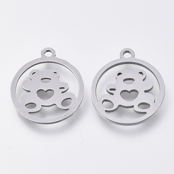 PandaHall 201 Stainless Steel Pendants, Laser Cut Pendants, Flat Round with Bear, Stainless Steel Color, 17.5x15.5x1mm, Hole: 1.4mm 201...
PandaHall 201 Stainless Steel Pendants, Laser Cut Pendants, Flat Round with Bear, Stainless Steel Color, 17.5x15.5x1mm, Hole: 1.4mm 201...
