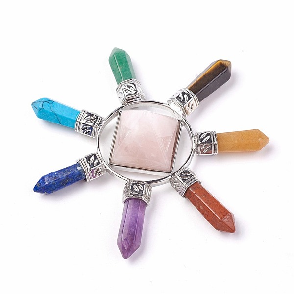 PandaHall Chakra Jewelry, Natural & Synthetic Mixed Stone Pyramid Home Display Decorations, with Brass Findings and Natural Rose Quartz...
PandaHall Chakra Jewelry, Natural & Synthetic Mixed Stone Pyramid Home Display Decorations, with Brass Findings and Natural Rose Quartz...